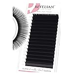 BEYELIAN Flat Eyelash Extension, Ellipse Lash Extensions 0.20 D Curl 11mm 16 Rows Matte Black Eyelash Extension Supplies Classic Lash Extensions Individual Eyelashes Salon Use