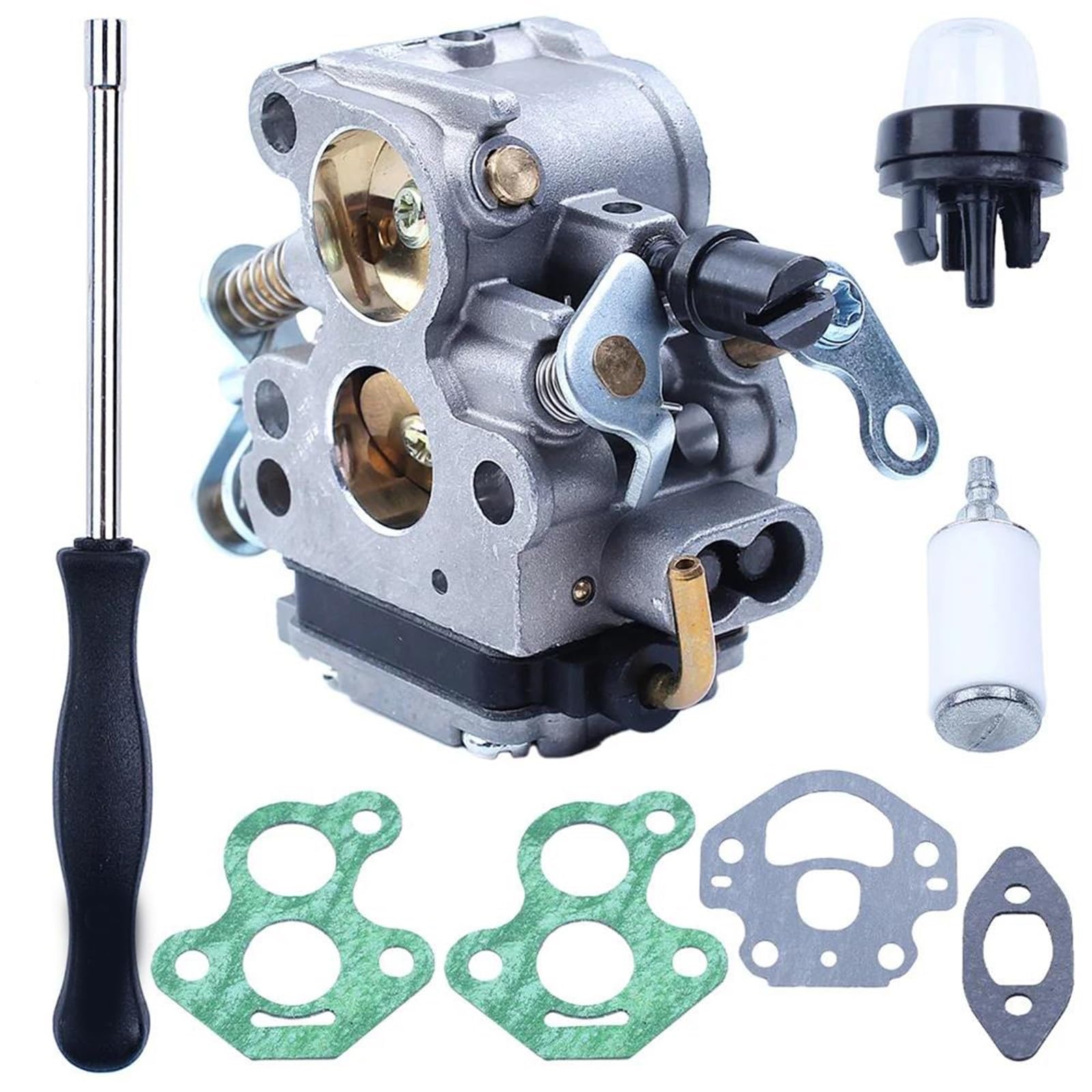 Kit De Juntas para Carburador, Destornillador Y Cebador para Motosierra para McCulloch CS340 CS380, Carburador Y Cebador Motosierra Gasolina