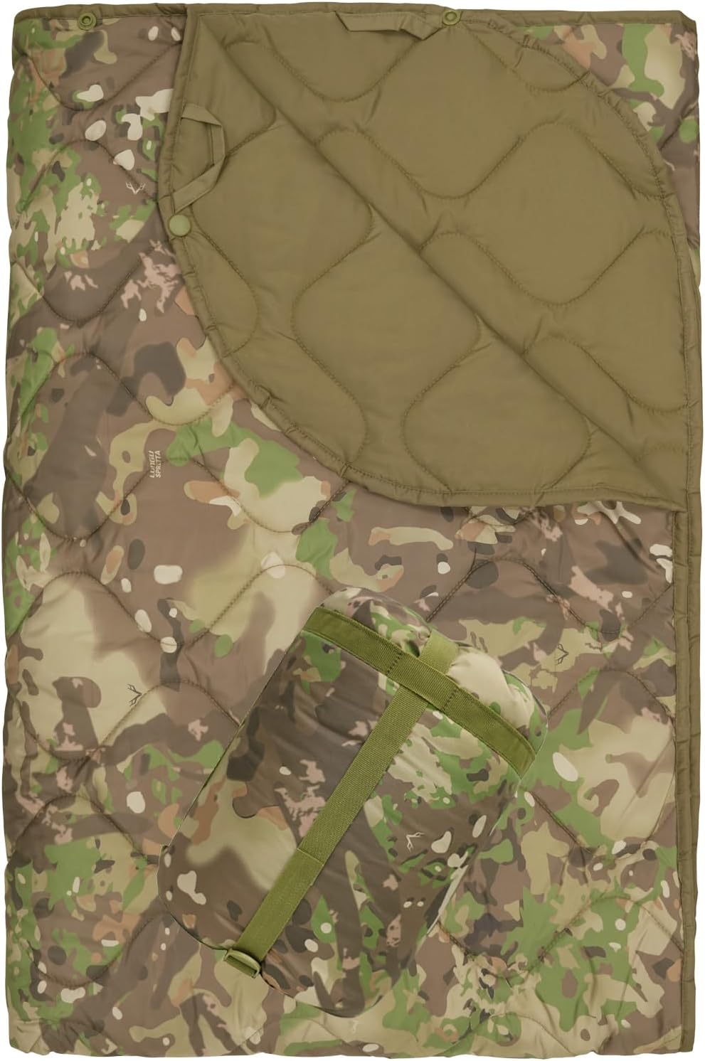 Poncho Liner Military Insulation Blanket Camo with Compression Carry Bag for Outdoors Hiking Jungle Hunting Gear