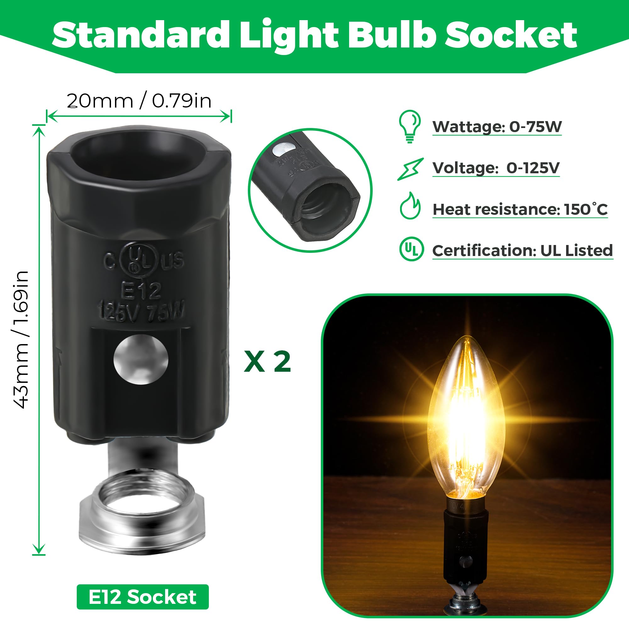 Meonum Christmas Tree Wiring Kit, 4 Pack 4 Watt LED Bulb, 2 Pack