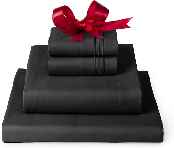 Mellanni Queen Sheets Set - (Queen, Black)