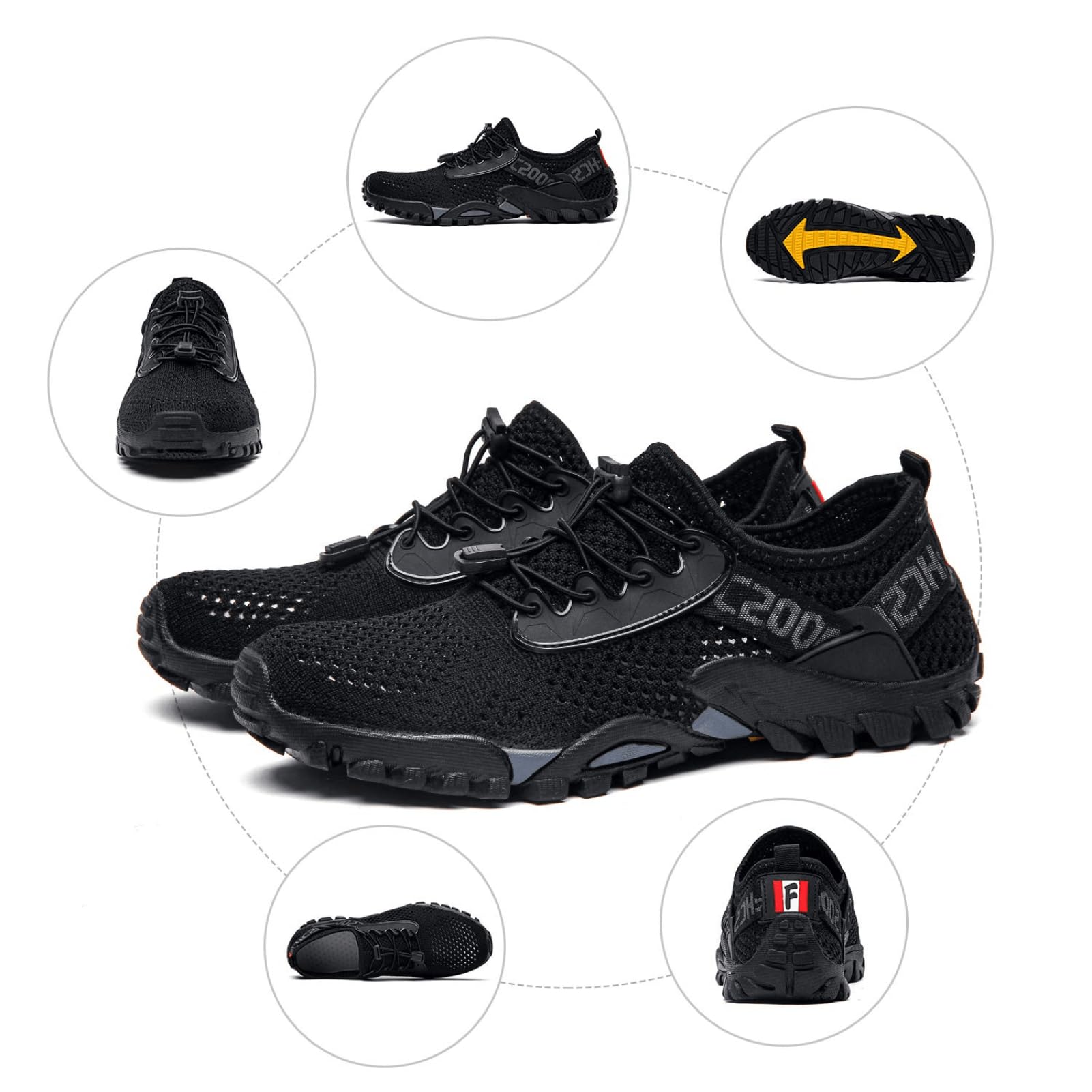 SOBASO Wanderschuhe Herren Damen Anti-Rutsch Mesh Atmungsaktiv Traillaufschuhe für Outdoor Sport Walk Arbeit Camp
