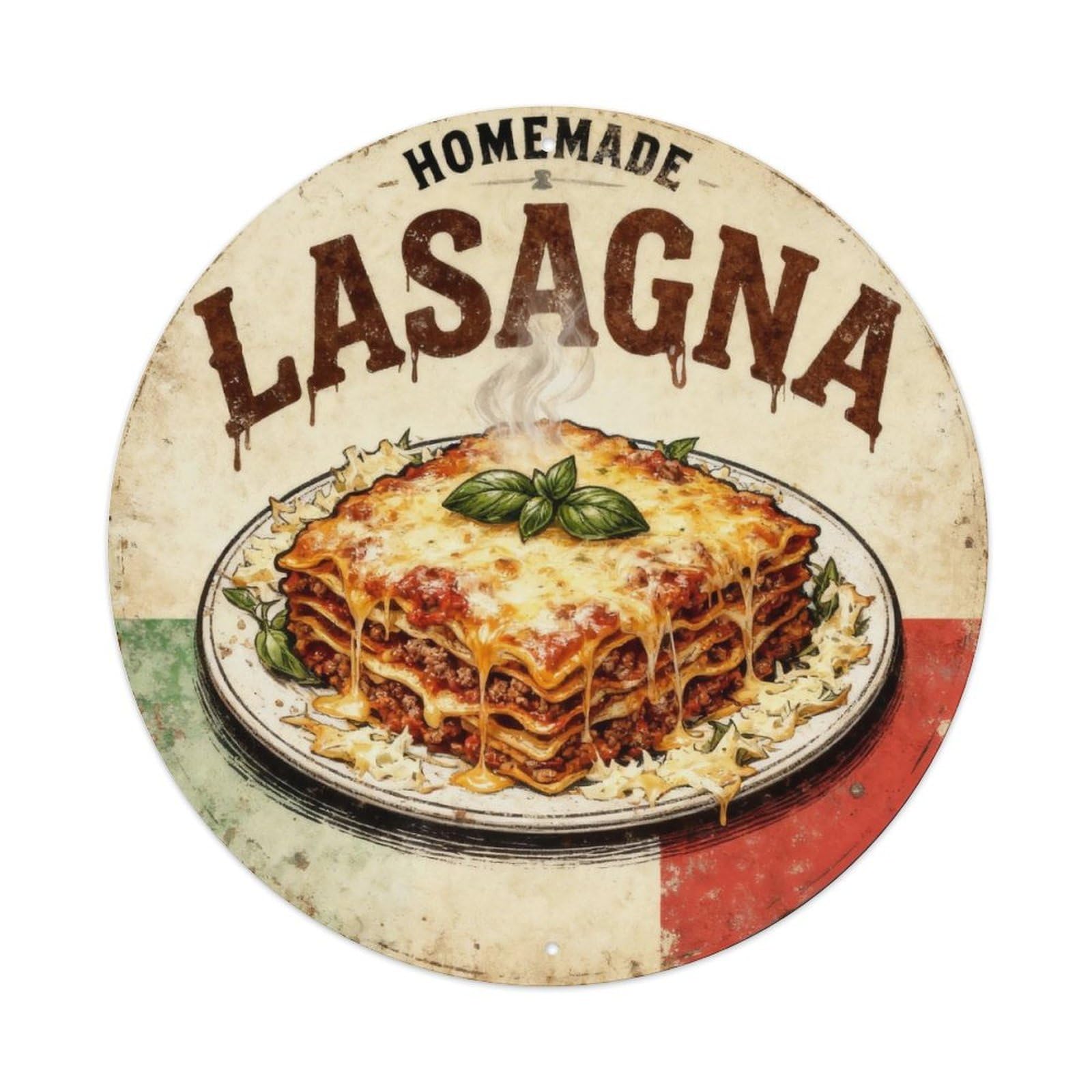 Homemade Lasagna Vintage Tin Sign Metal Tin Sign Plaque