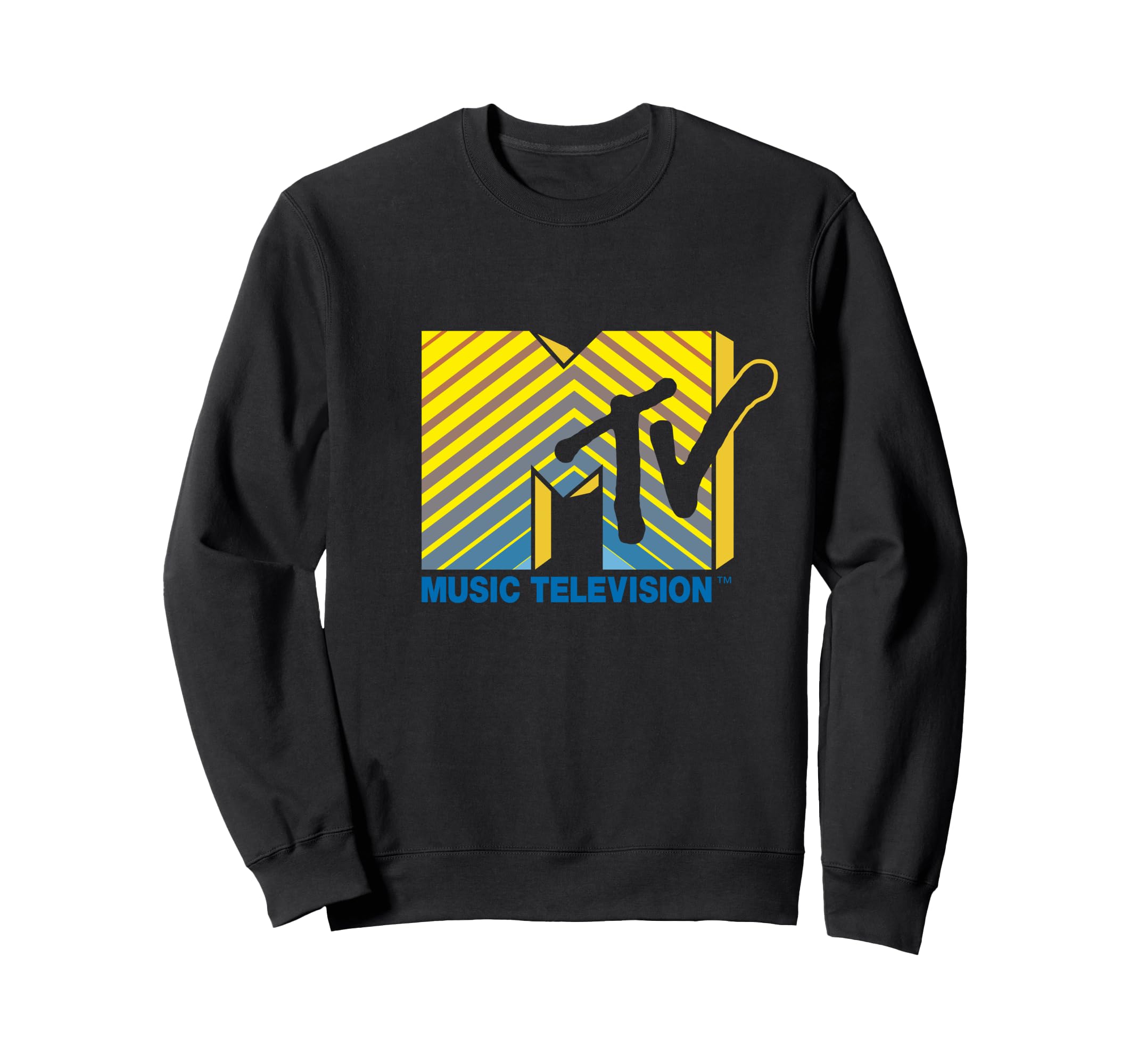 The official MTV Logo with straight lines blue to yellow Sweatshirt