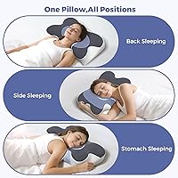 Vista 8 de Almohada cervical cervical para aliviar el dolor, almohada cervical ergonómica para dormir, almohada ortopédica de contorno para dormir de lado