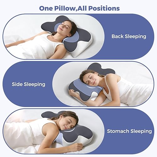 Miniatura 4 de Cervical Neck Pillow for Sleeping,Ergonomic Side Sleeper Pillow for Neck Pain Relief,Memory Foam Neck Support Pillows Suitable for Side Back