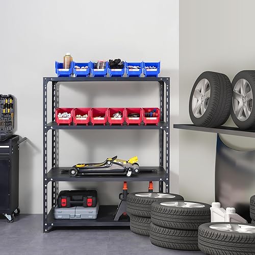 Miniatura 8 de VEVOR Contenedores de almacenamiento apilables de plástico, paquete de 12 unidades (11 x 5 x 5 pulgadas), contenedores organizadores de