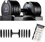 BYZOOM FITNESS Pure Series Adjustable Dumbbell - 12.5/25/27.5/50/55/75lb - ONE UNIT OR PAIR(check QTY before purchase) - 5-in-1/ 10-in-1 / 15-in-1 / 21-in-1 Flexible Hand Weights for Home Apartment