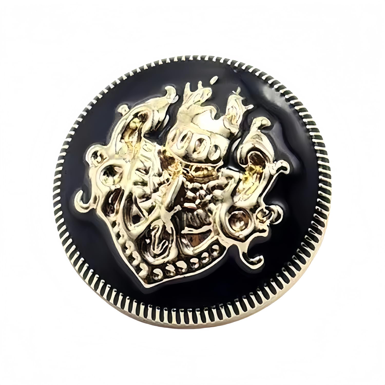 5 PCS Fashion Metal Gold Engraving Copper Button DIY for Handmade Clothing Accessories Coat Shank Buttons — image 1