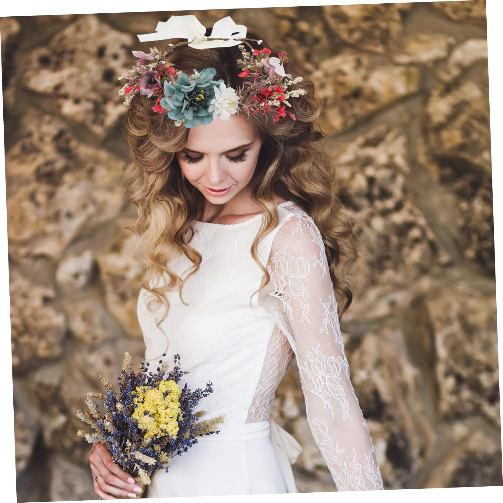 FOMIYES 4piezas Diadema De Flores Artificiales Para Novia Floral Para Bodas y Accesorios Para Cabello De Para Novias y Jóvenes