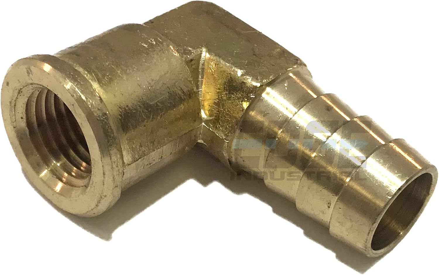 1/2 HOSE ID TO 1/4 FEMALE NPT FNPT 90 DEGREE BRASS ELBOW FITTING FUEL/AIR/WATER/OIL/GAS/WOG (QTY 01)