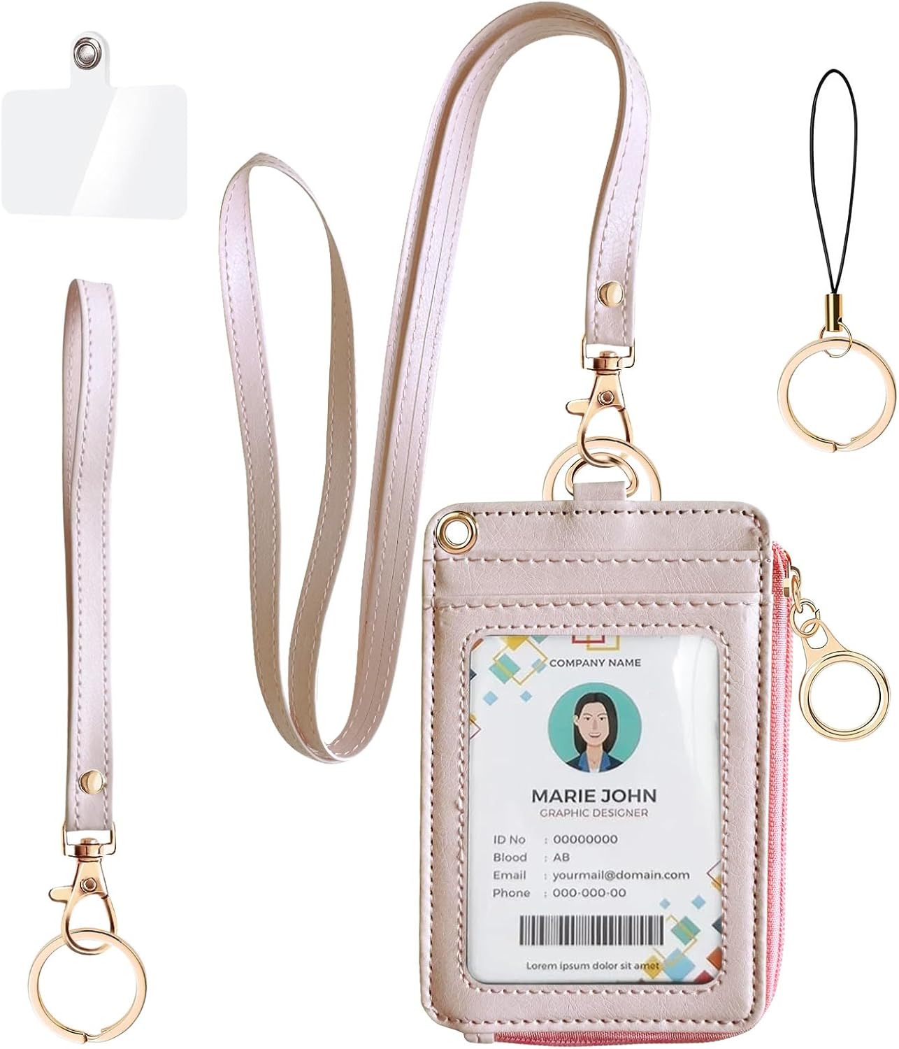 bolimoss 2イン1 IDバッジホルダー & ストラップウォレット クレジットカードホルダー 分離式リストレット&am bolimoss  2イン1 IDバッジホルダー&ストラップウォレット、レザーIDバッジカードホルダーウォレット カードスロッ 2イン1 IDバッジホルダー ストラップ  ...