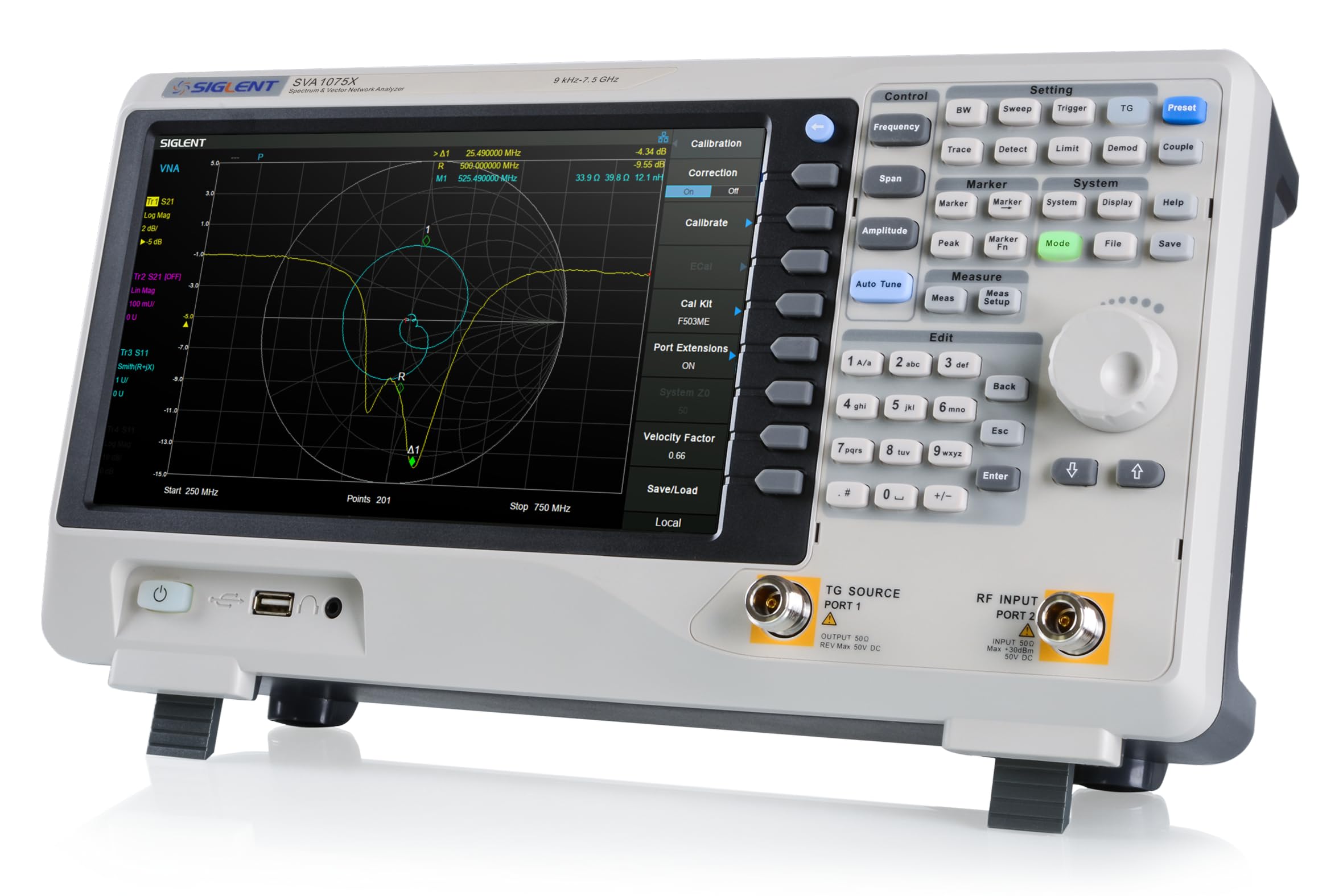 SIGLENT SVA1032X Spectrum Vector Analyzer 9 kHz up to 3.2 GHz Frequency Range + Tracking Generator