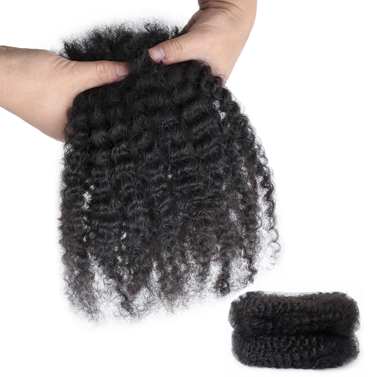 IIFLYDSFA Afro Kinkys Bulk Human Hair 20 Inch 2 Packs 60g Afro Kinkys Curly Bulk Hair for Making Micro Locs, Twists, Braids, Dreadlocks Extensions,