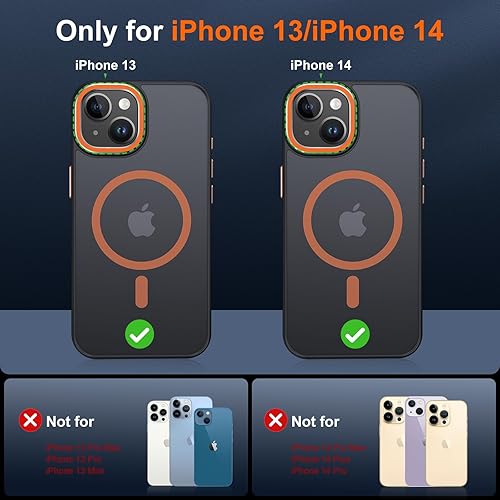 Miniatura 2 de JAME Funda magnética para iPhone 13 y iPhone 14, compatible con magnético protección de grado militar a prueba de golpes Funda delgada