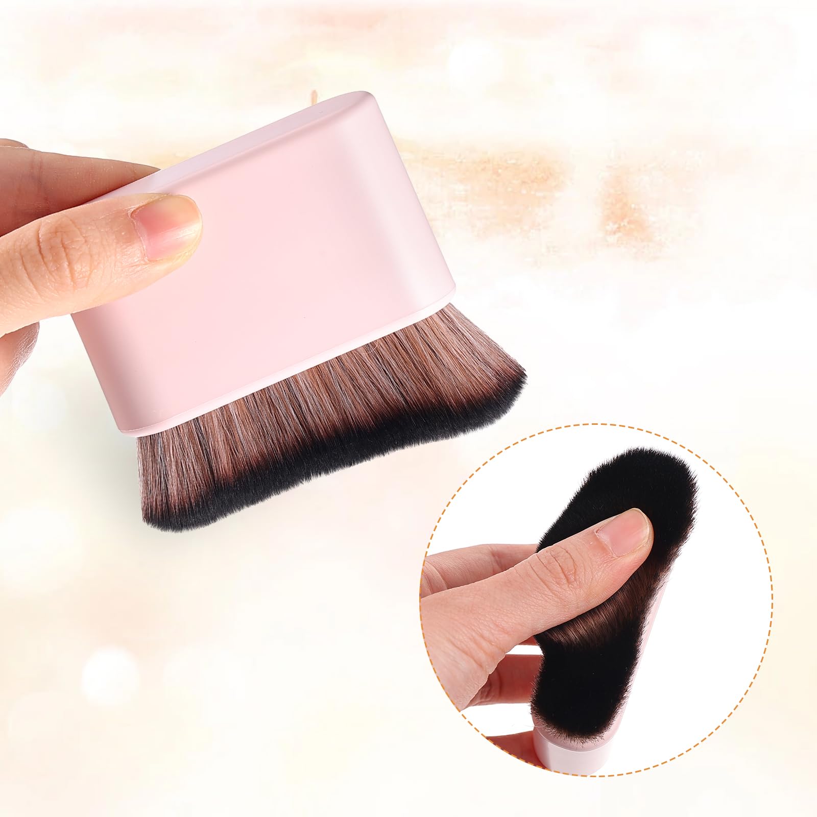 Self Tan Brush Soft Body Makeup Brush Portable Self Tanning Brush Self Tanner Face Brush For Body & Leg Makeup (Pink) - Image 3