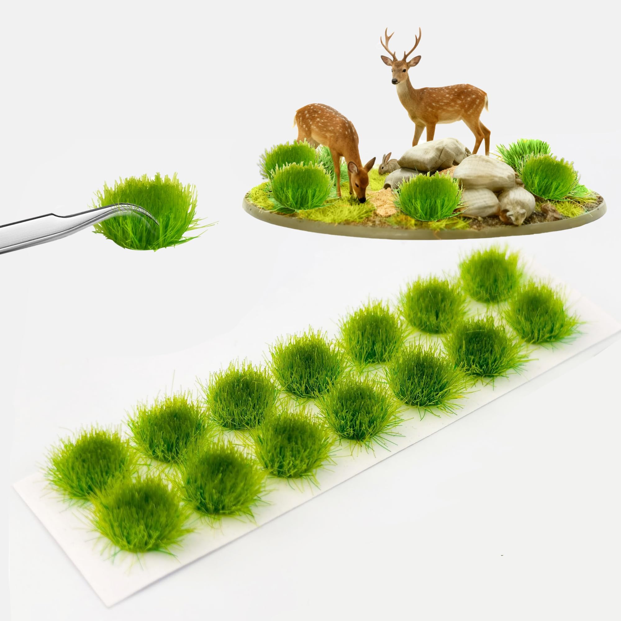 14pcs 8mm Tall Static Grass Tuft Model Grass for Model Train Scener Wargaming Terrain Dioramas