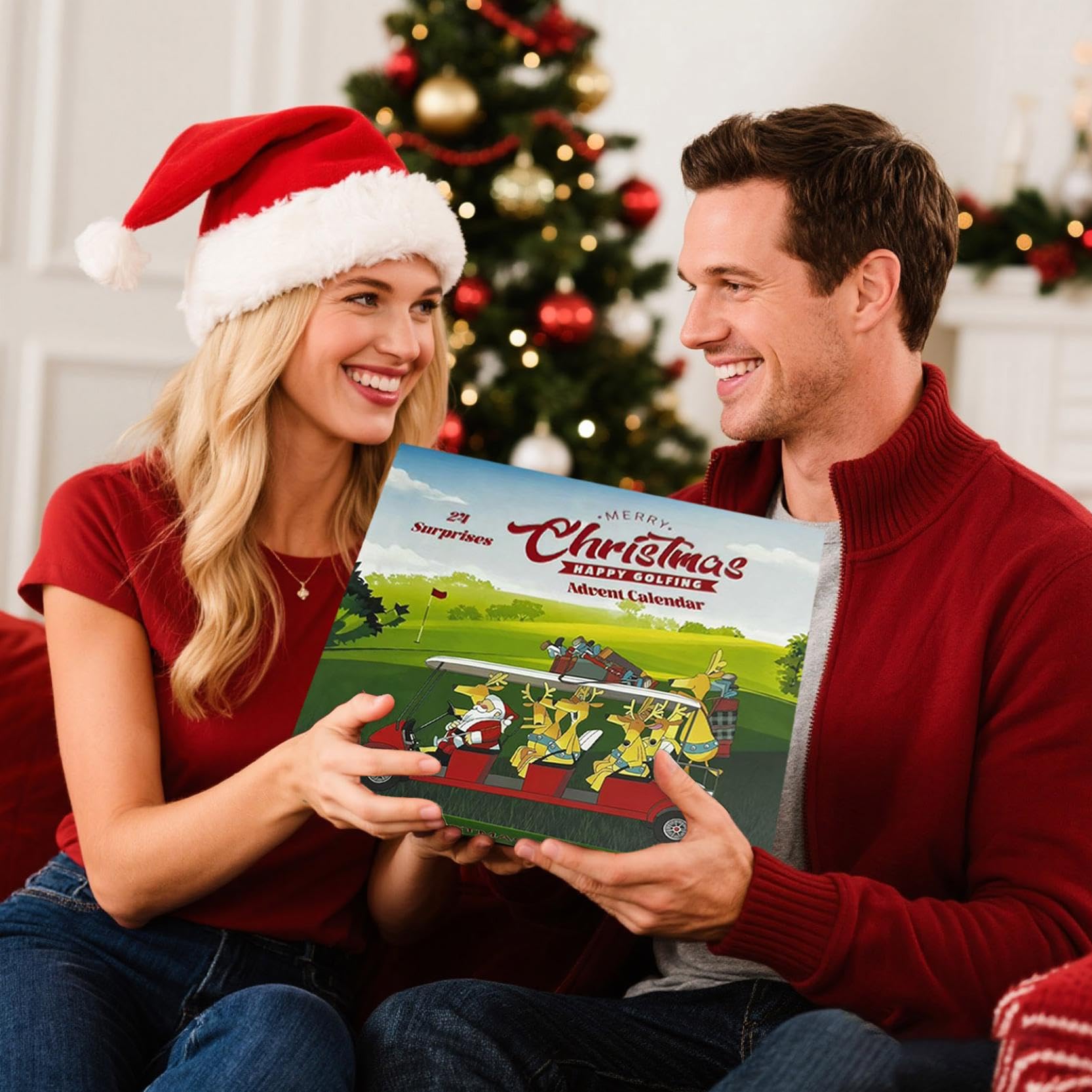 Calendarios de Adviento de golf 2025, calendario de cuenta regresiva de Navidad de 24 días con juego de herramientas, pelotas de golf, calcetines, llavero, camisetas, regalos sorpresa de Navidad para
