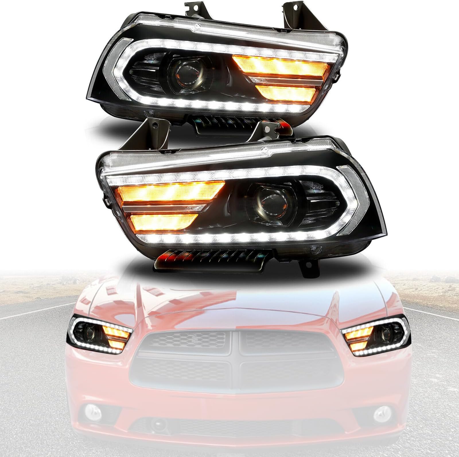2014 Ram 1500 Headlights Oem Pair Of Black Housing Headlight Assemblies For 2009 2018 Dodge Ram 1500 - Foto 14
