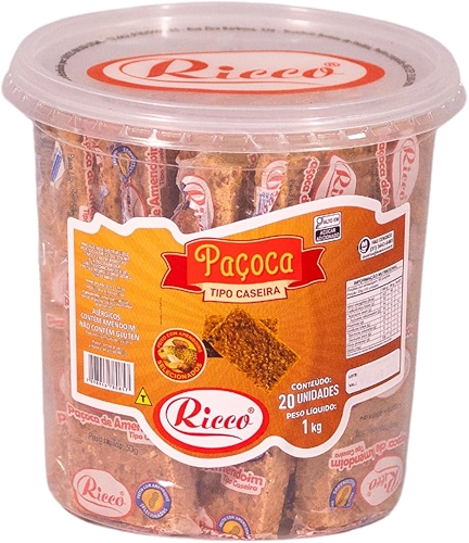 Paçoca Tipo Caseira Ricco (20un de 50g)