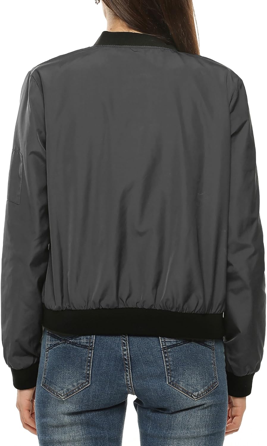 Zeagoo Womens Classic Lightweight Zipper Bomber Jacket