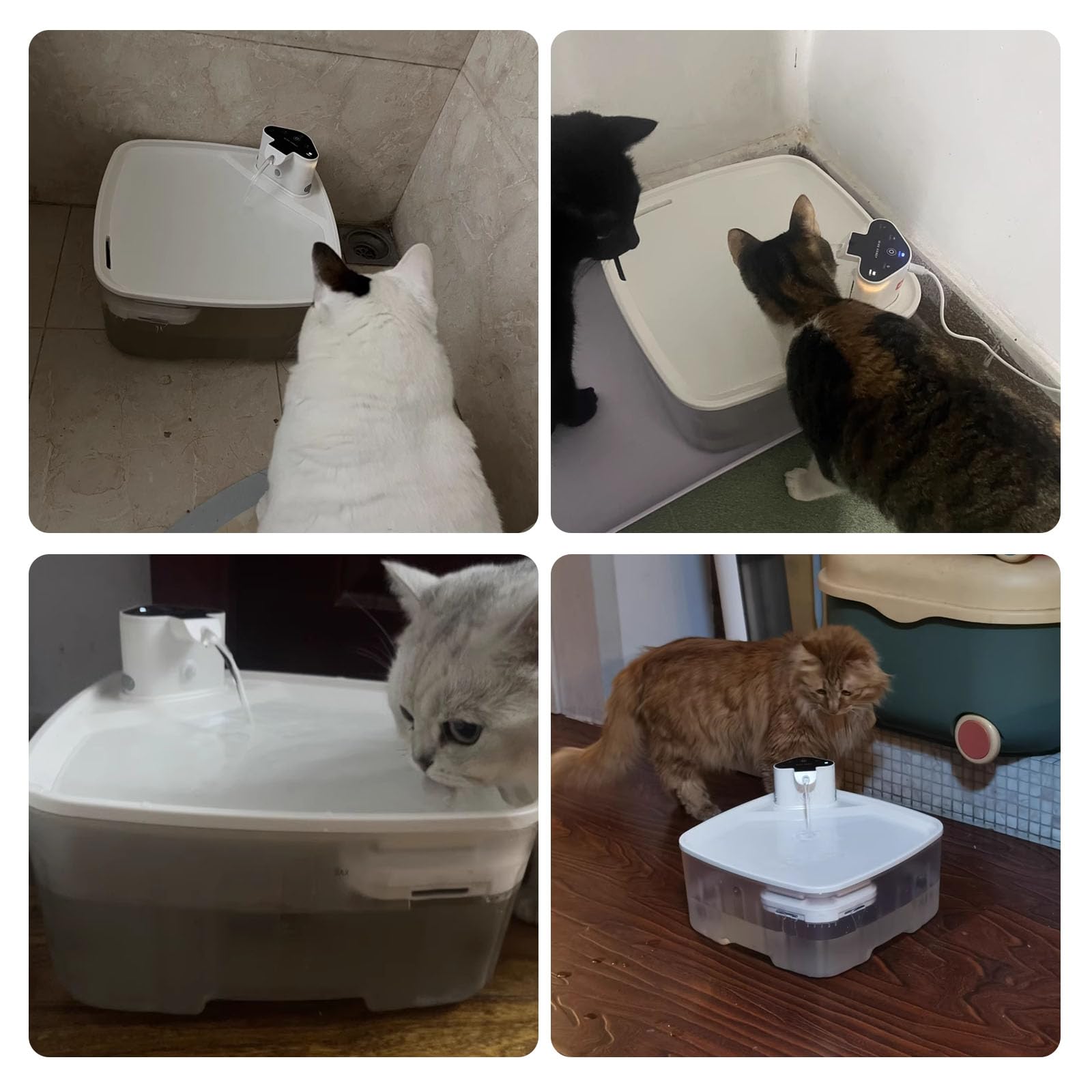 Fuente De Agua Inalámbrica para Gatos con Sensor De Movimiento, 8L Bebedero Gatos Automático, Dispensador Automático De Agua para Perros, 5200Mah Batería Recargable