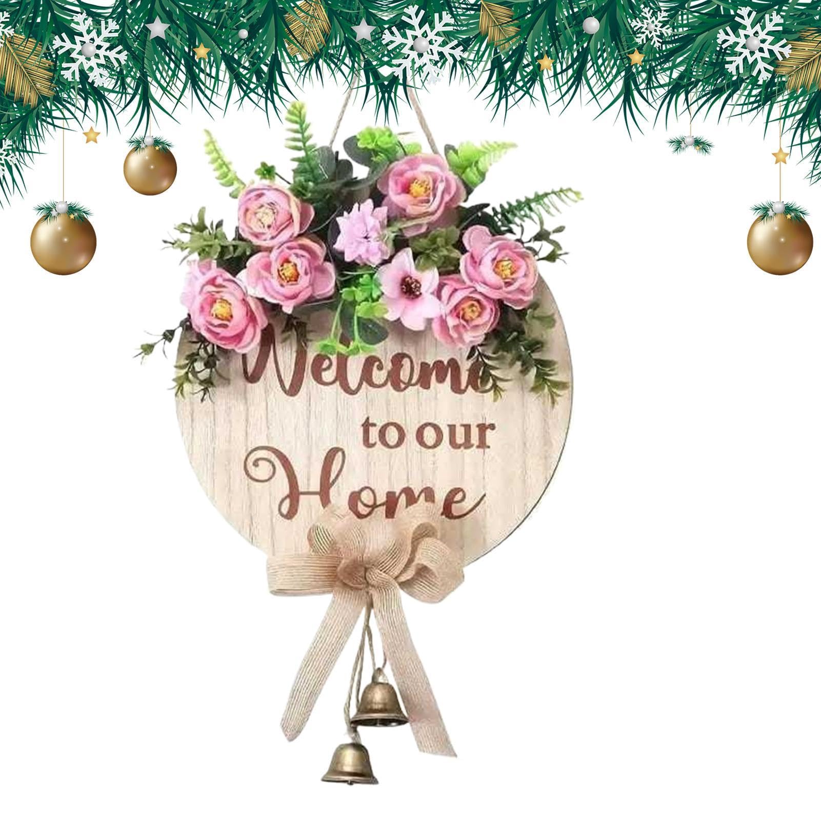 Placa Welcome to Our Home decorativa de 11.8 pulgadas para colgar en puertas y paredes interiores