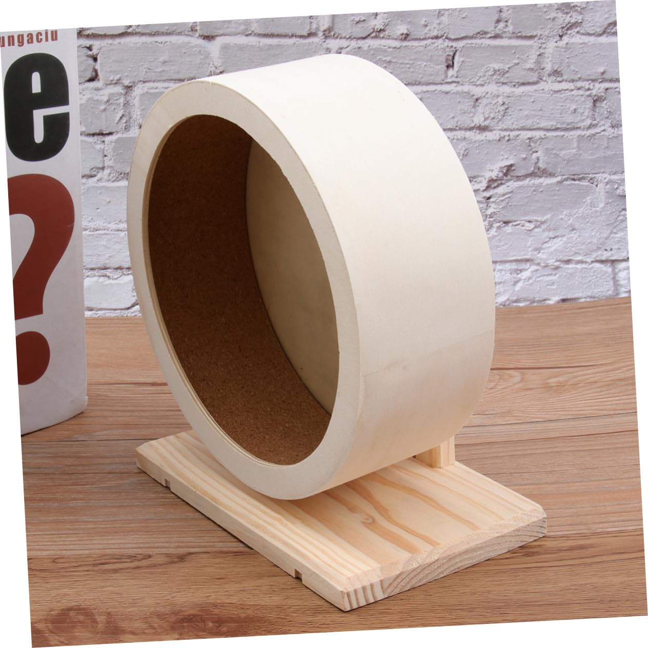 Rueda de Ejercicio para Mascotas Pequeñas de Madera Maciza Disco Antideslizante Mediano para Hámsters Erizos y Roedores Resistente y Duradera Fomenta Actividad Saludable