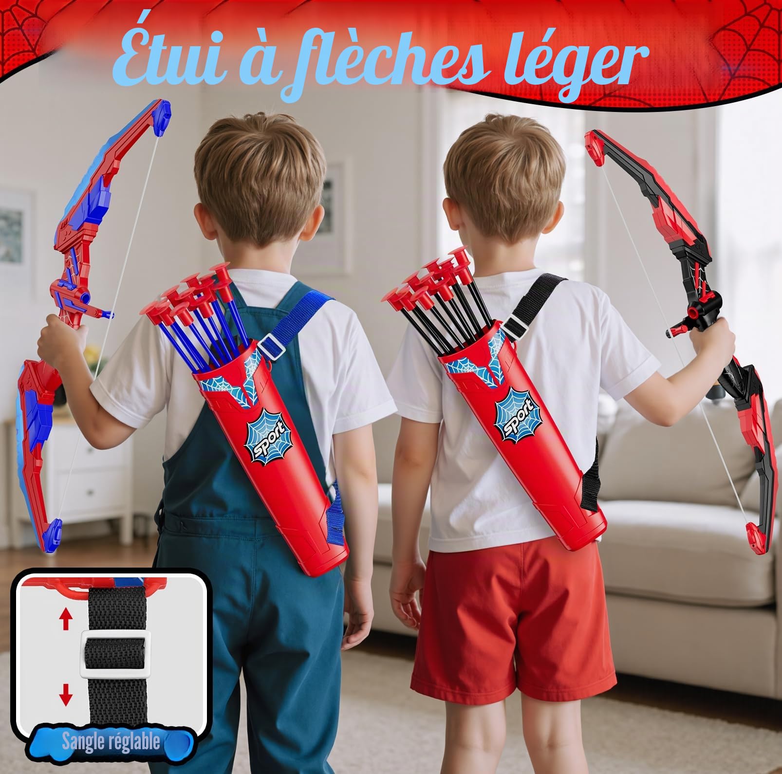 HYES Tir à l'arc Flèche et Arc pour Enfants, Kit de Arc et Flèche Jouet avec Lumières LED, Flèches à Ventouse, Cible, Flèches et Cibles de Score, Jouet d'Intérieur et d'Extérieur