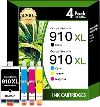 VICTONER 910XL 910 8020 Ink Cartridges Combo Pack Replacement for HP Printer 910 XL 910XL/910 Black and Color Multipack for OfficeJet Pro 8020 8015 8035 8025 8010 8018 8028 8022 8030 Printer