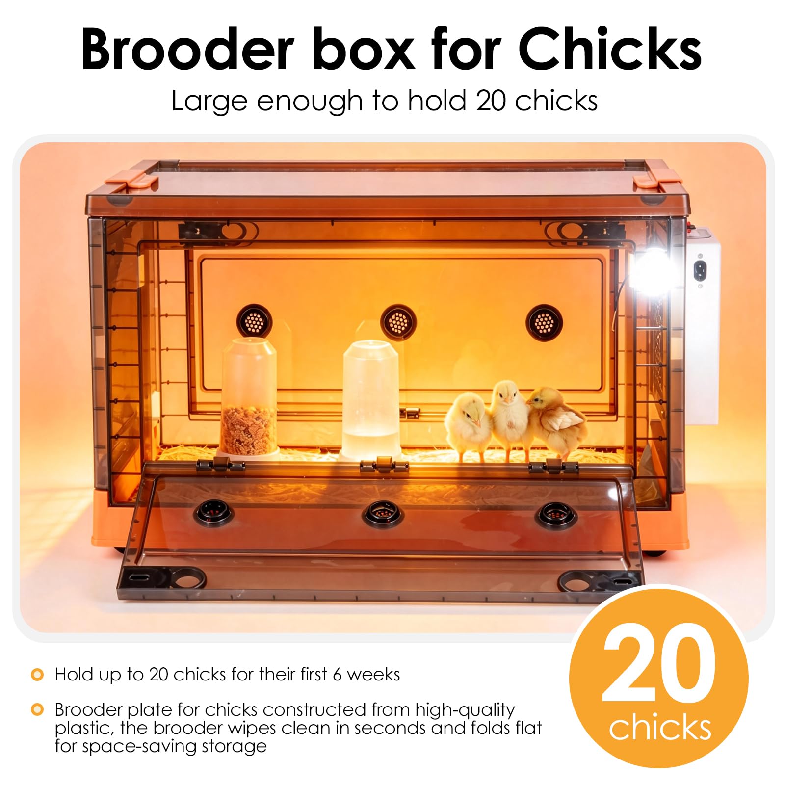 Kit de Caja de cría de Pollitos con calefacción de gallinero, Placa de Calor, Caja de cría de Polluelos, Temperatura Ajustable, Placa calefactora para gallinas, incubadora para Aves, Patos