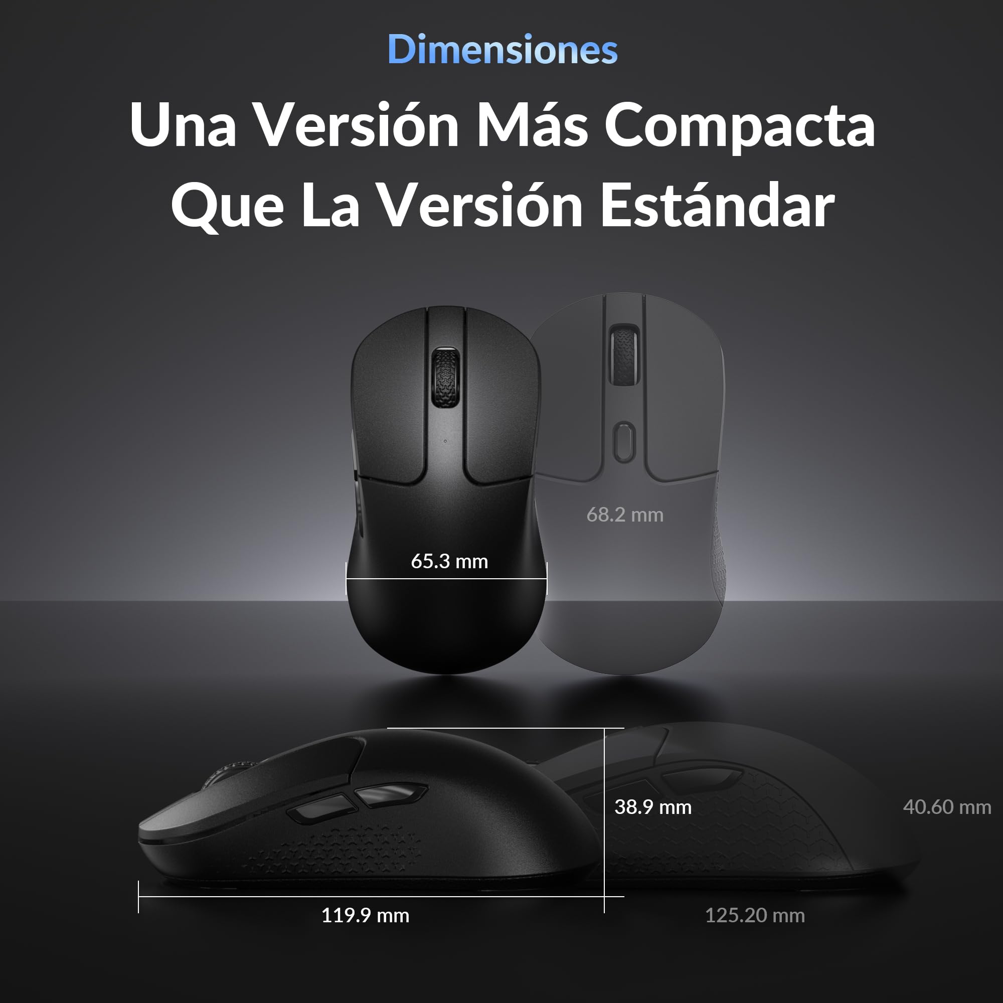 Keychron M3 Mini Ratón Inalámbrico Programable, 2,4 GHz/Bluetooth 5.2 / Cable, Sensor PixArt 3311, 12.000 dpi, hasta 125 Horas de batería, Ligero y ergonómico, para Windows, Mac y Linux – Negro
