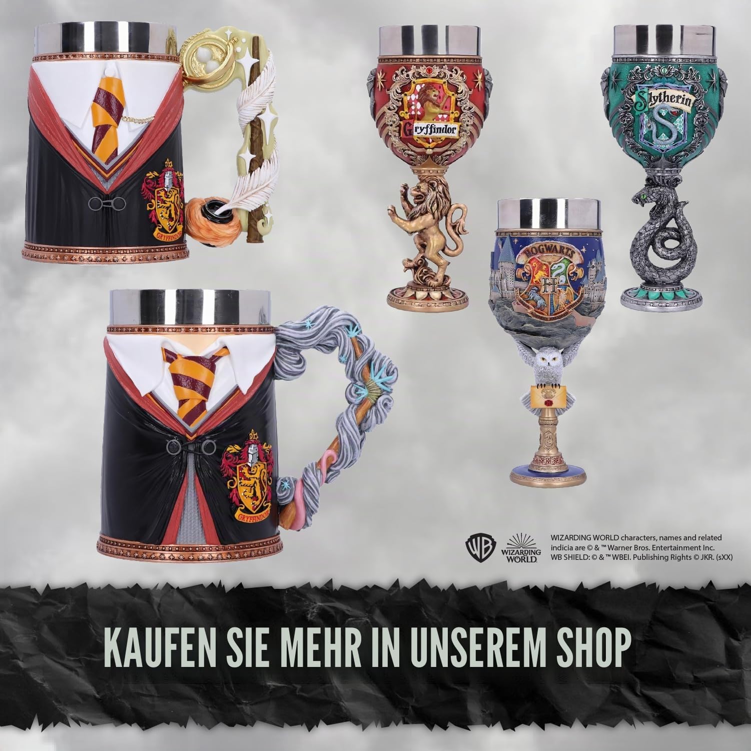 Nemesis Now Harry Potter Slytherin Hogwarts House Collectable Goblet, Harz, Grün Silber, 1.25 picometer