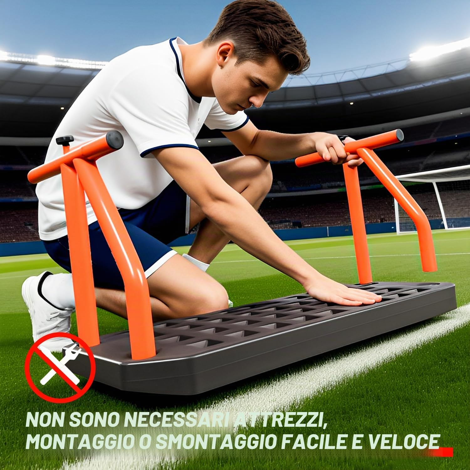 JASCOPRO Tavola di rimbalzo per calcio, tavola da rimbalzo per rimbalzo, portatile, per allenamento di passaggio, allenamento con la palla, esercizi di tiro (80 x 30 cm)