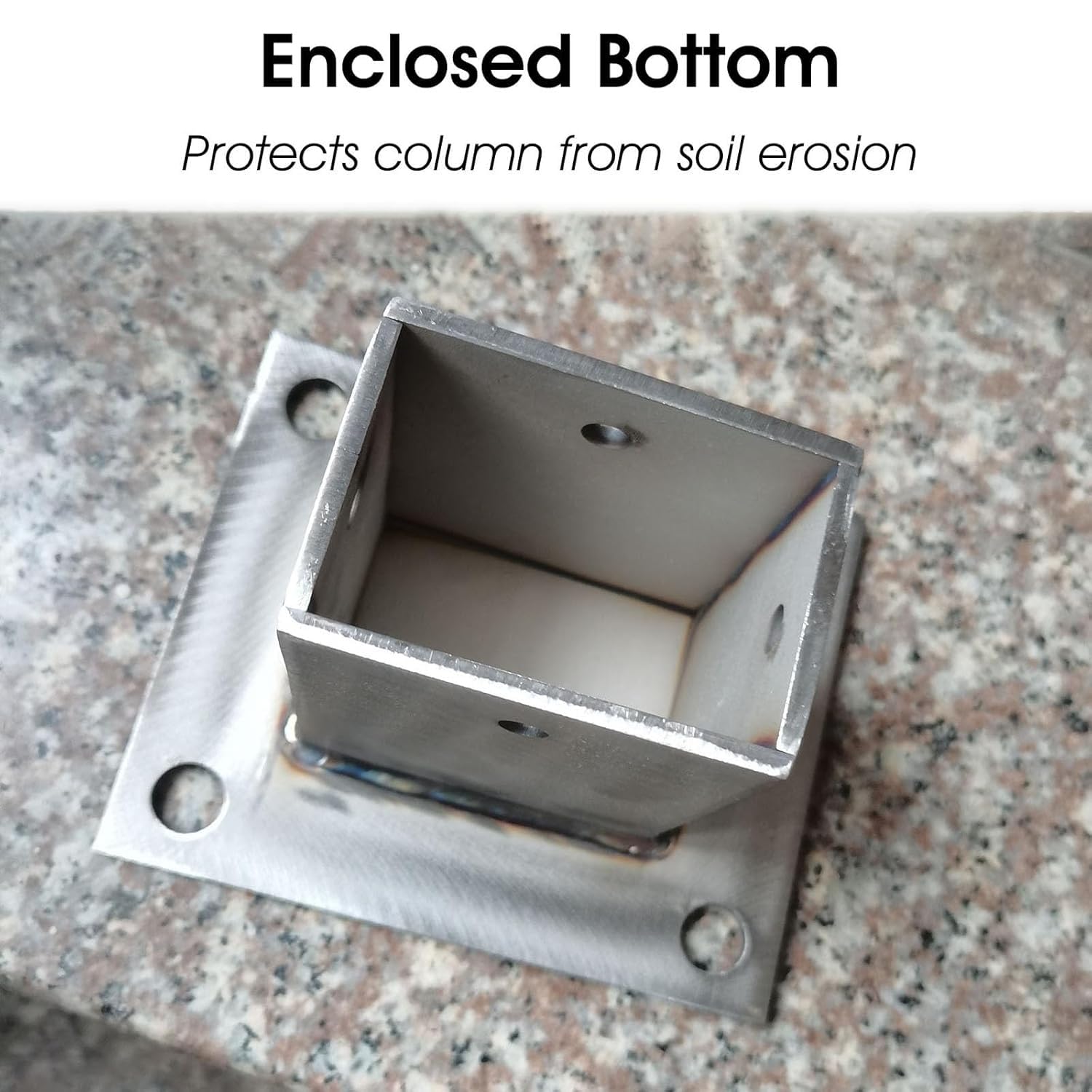 Anclaje para postes de valla, soporte de base atornillado para suelos de hormigón o madera, instalación segura y estabilidad