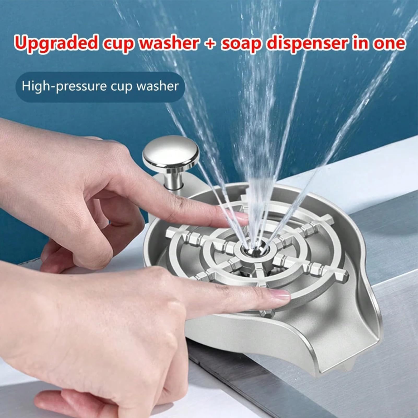 Dispositivo Enjuagador De Copas Accesorios De Cocina De Acero Inoxidable De | Accesorio de Enjuagador de Vasos para Fregadero Para Hogar Residencia Hotel Restaurante Apartamento Negoc