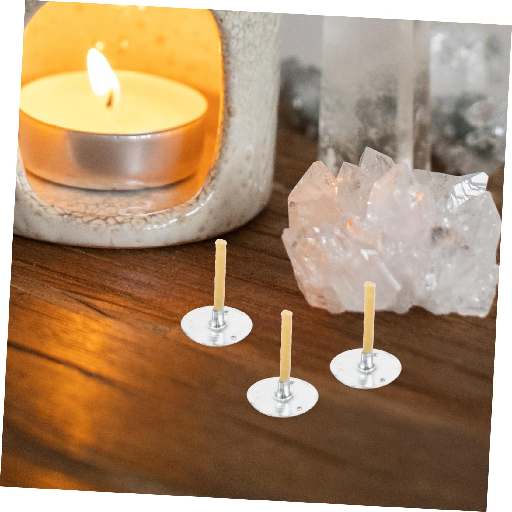 3 Set Di Stoppini Per Candele Per La Fabbricazione Di Candele Stoppini Per Candele Con Base in Metallo Forniture Per La Fabbricazione Di Candele 100 Pezzi * 3