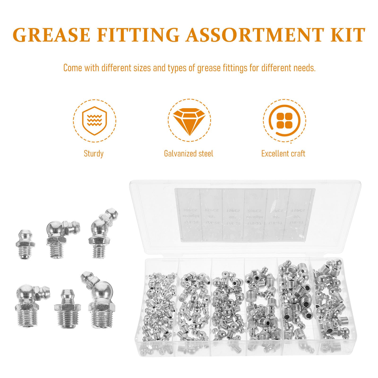 Kit de Graisseurs Hydrauliques M6 M8 M10 220 Pièces