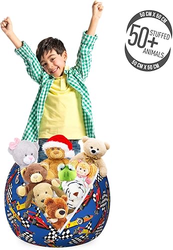 Miniatura 108 de Ambesonne Bolsa de juguetes de almacenamiento para perros, patrón con cachorros de raza pura, Bichon Pug Spitz Dachshund Poodle Shih Tzu, Rosa y