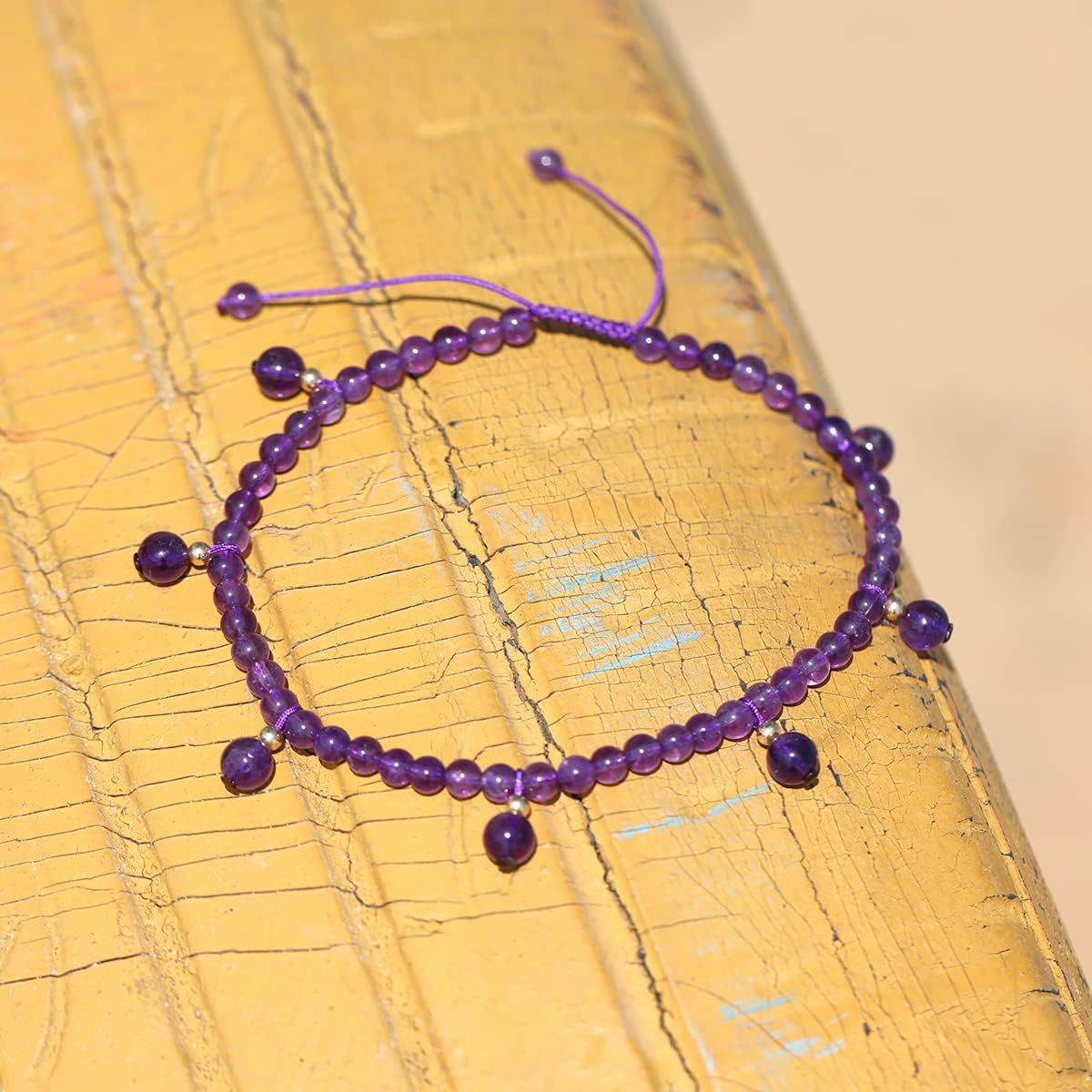 Jewever Natural Crystals and Gemstones Beaded Ankle Bracelets for Women Crystals and Healing Stones Beach Foot Gemstone Yoga Meditation Anti-Anxiety Jewelry - Image 5