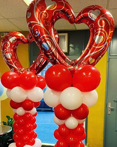 Miniatura 7 de 8 globos de corazón rojo enormes de 40 pulgadas, globos impresos para el día de San Valentín, decoraciones del día de San Valentín, despedidas de