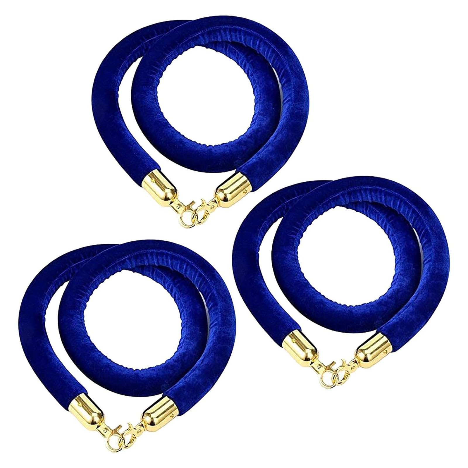 Ghkryd 3Pcs Barrier Rope, Navy Blue Stanchion Queue Line Barrier Rope, Crowd Control Barriers Safety Velvet With Hooks(,13Ft/396Cm)