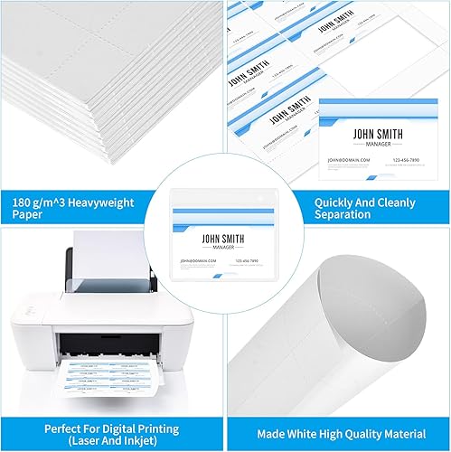 Miniatura 3 de 1200 piezas de insertos de insignia de nombre, 4 x 3 pulgadas, insertos imprimibles para tarjetas de repuesto, recambios de tarjetas de impresión o