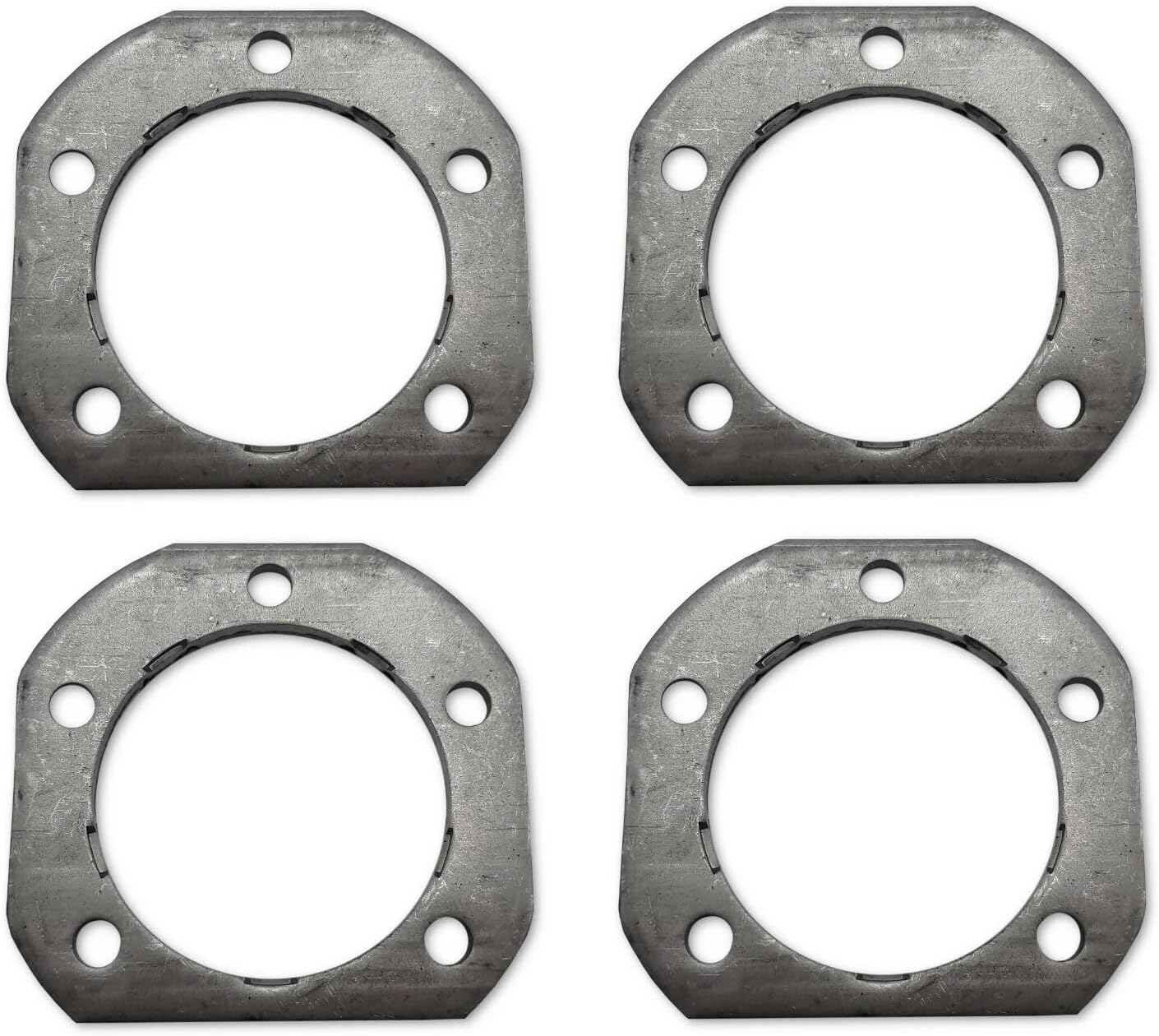 4-Pack Trailer Brake Backing Plate Flange – 3-1/8" Center Hole, 5-Bolt Round Pattern – Weld-On for 5.2K–7K lb Axles – 12" x 2" Drum Brake Compatible – Heavy Duty Steel