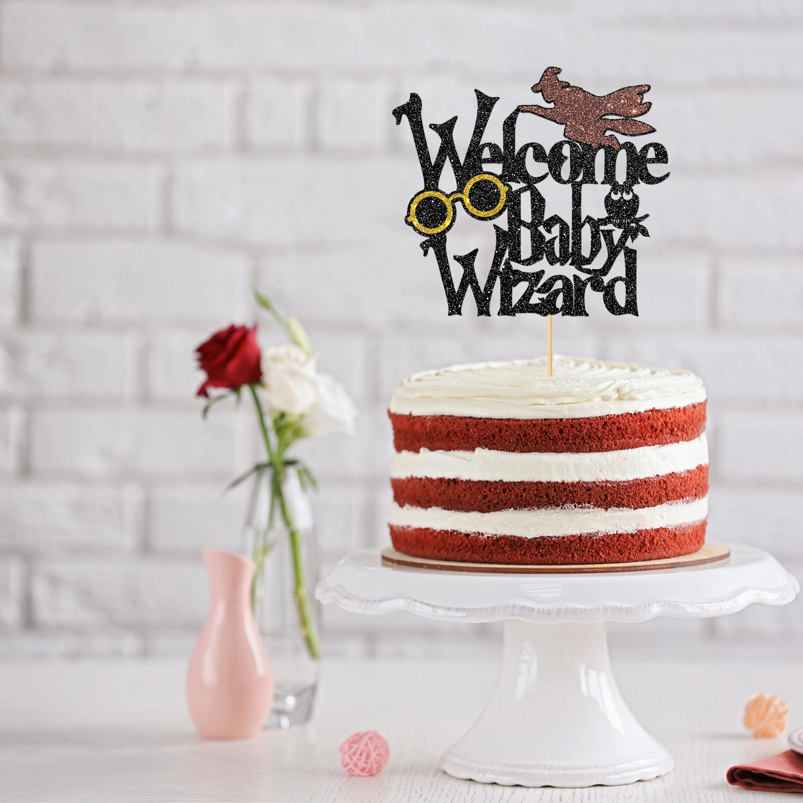Welcome Baby Wizard Cake Topper - Magic Theme Gender Reveal Party Decor