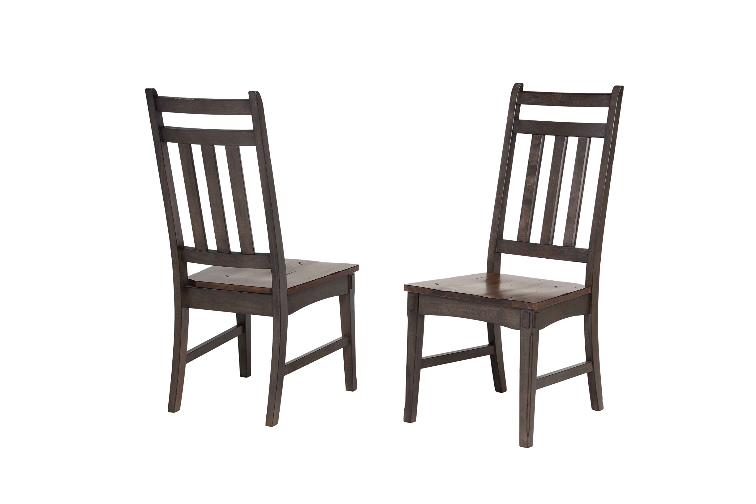 Pilaster Designs Kara 17" Wood Dining Room Chairs in Gray (Set of 2)