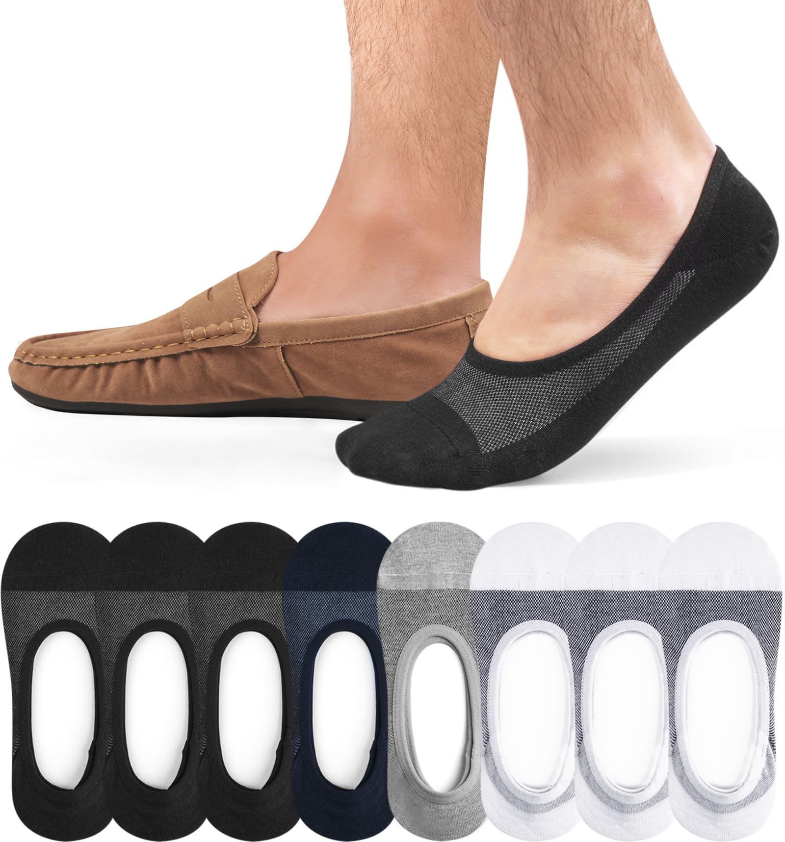 Caldodo Sneaker Socken Herren 43-46 39-42 Füßlinge 8Paar, Sneakersocken Baumwolle Herrensocken Atmungsaktiv, No Show Socken Unsichtbar im Schuh