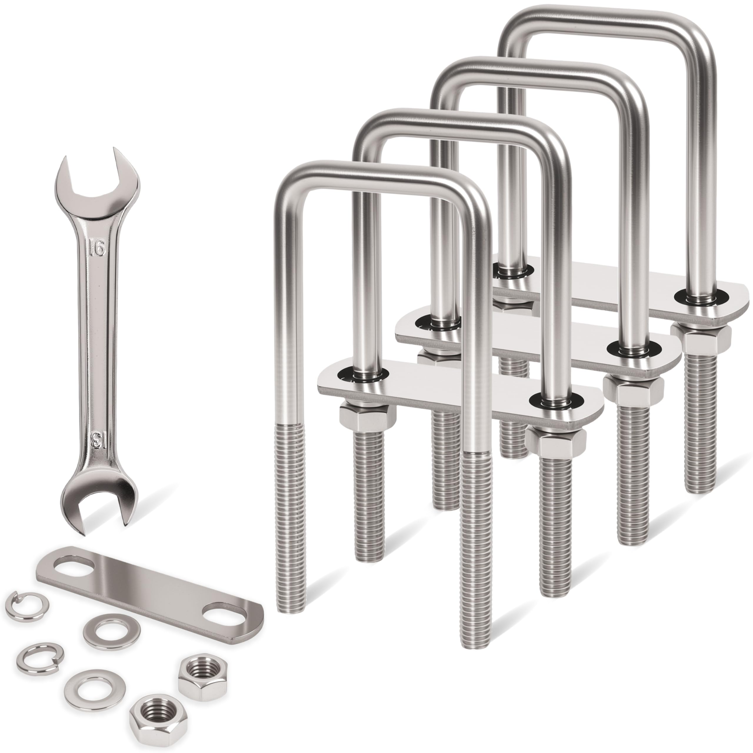 M8 Stainless Steel U-Bolts - 4 Pack -32