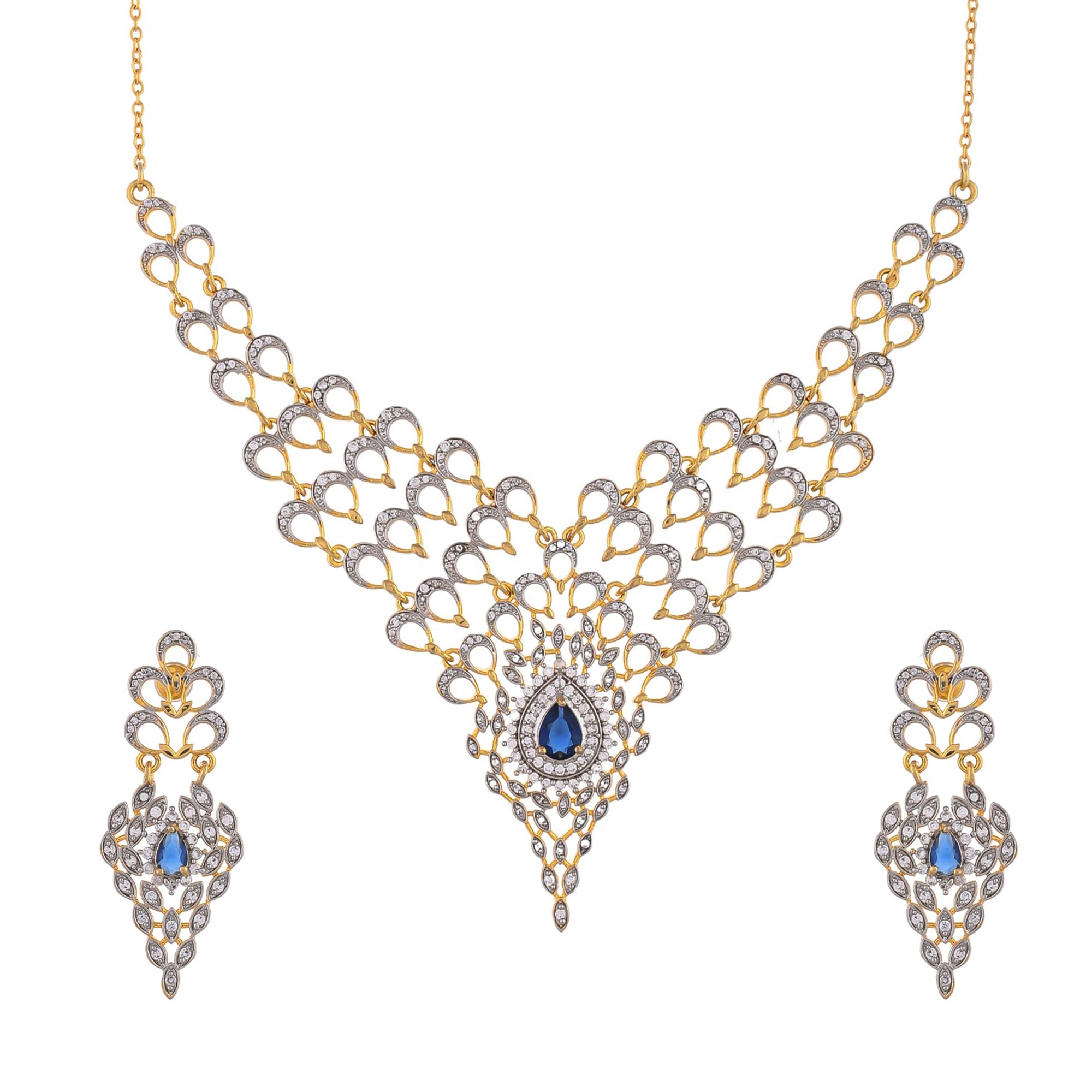 See full amazon price history chart for VOYLLA Peacock Sapphire Serenity Gold Necklace Set VOYLLA Peacock Sapphire Serenity Gold Necklace Set (B0CR1FFZVW) Amazon Price History, Amazon Price Tracker