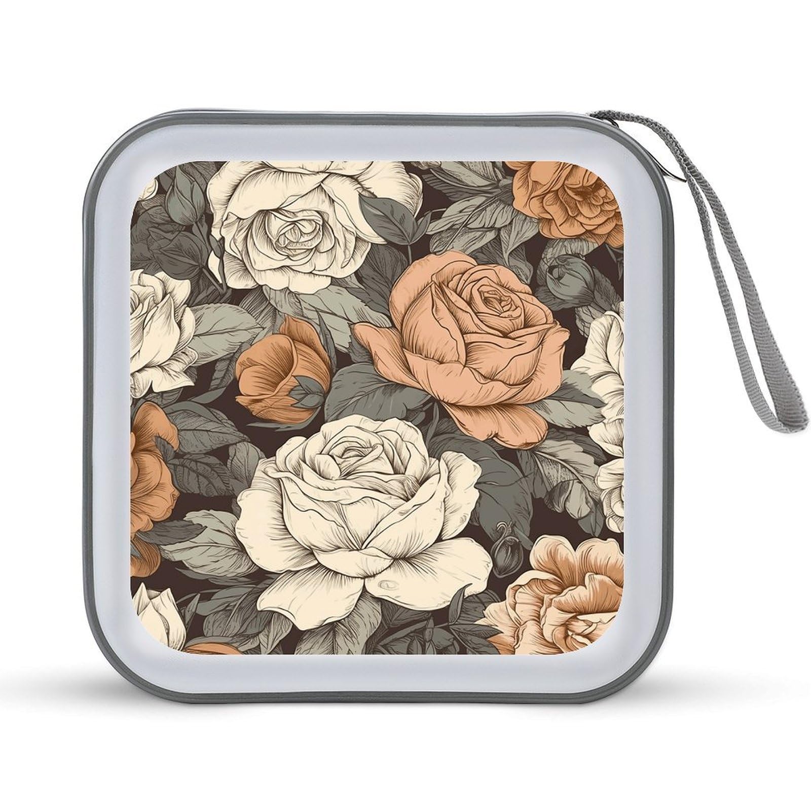 VstaDank A Hand Drawn Painting CD Case with Hand Strap Lightweight DVD Wallet Holder 40 Capacity CD/DVD Case Wallet Protective CD Wallet CD/DVD Portable Storage Binder for Car Home Office